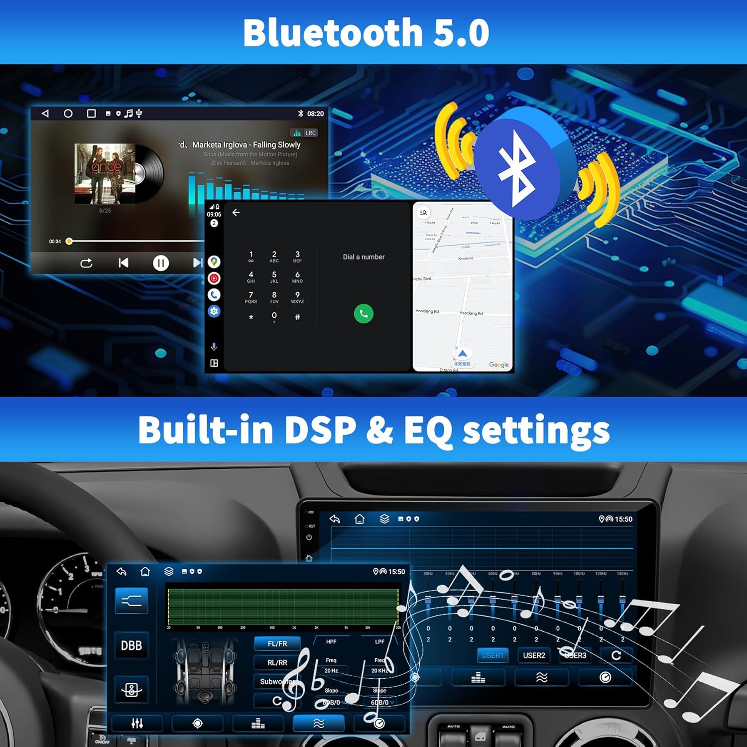 Car Stereo Radio for Jeep Wrangler JK Compass Grand Cherokee Dodge Ram 1500, Android 13 2GB+64GB, 10 inch IPS Touchscreen Wireless CarPlay Android Auto GPS Bluetooth AM/FM WiFi SWC, Backup Camera