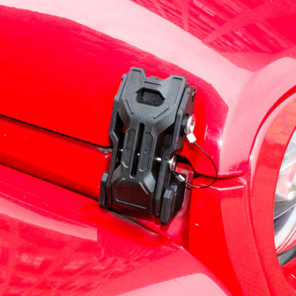 Locking Hood Latch Hood Lock Compatible with 2018-2025 Jeep Wrangler JL 4XE Gladiator JT Hood Latches Kit Hood Catch Replacement Accessories, Eliminate Hood Flutter, 2X Keys, 1 Pair