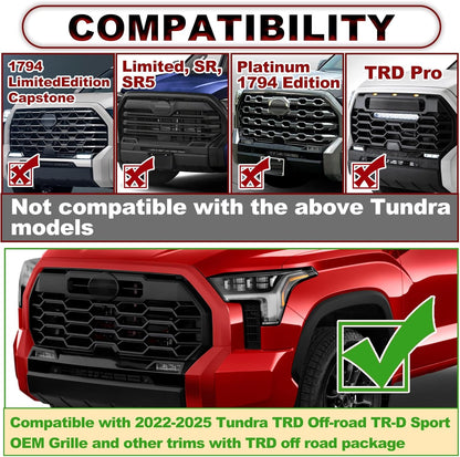 4PCS LED Front Grill Lights for Toyota Tundra 2022-2026 3rd Gen
