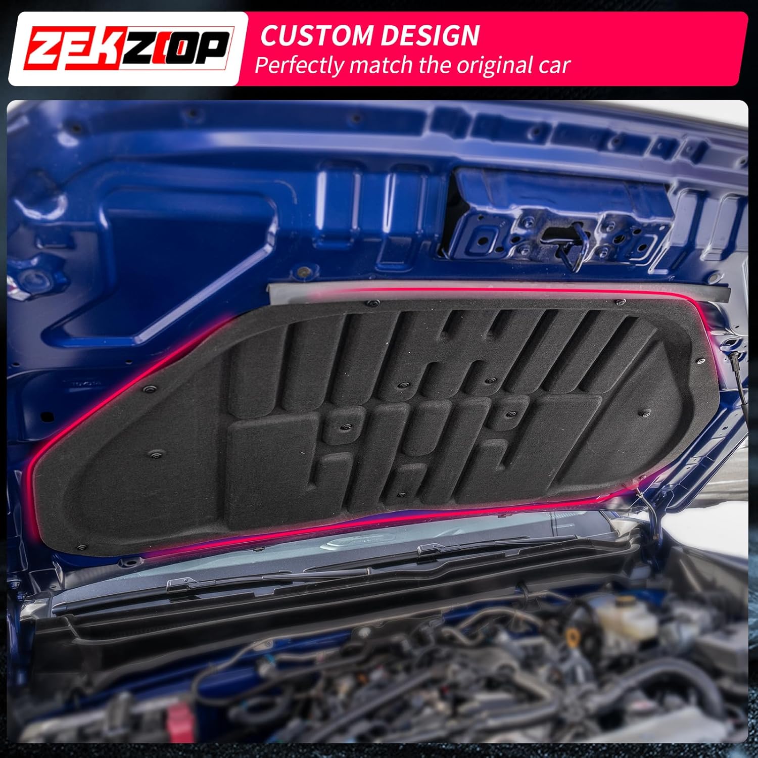 Soundproof Mat Compatible with 2024 2025 Toyota Tacoma 2025 Toyota 4Runner PET Felt Engine Hood Heat Insulation Shield Sound Protective Pad Foam Insulation for 2024 Tacoma Accessories