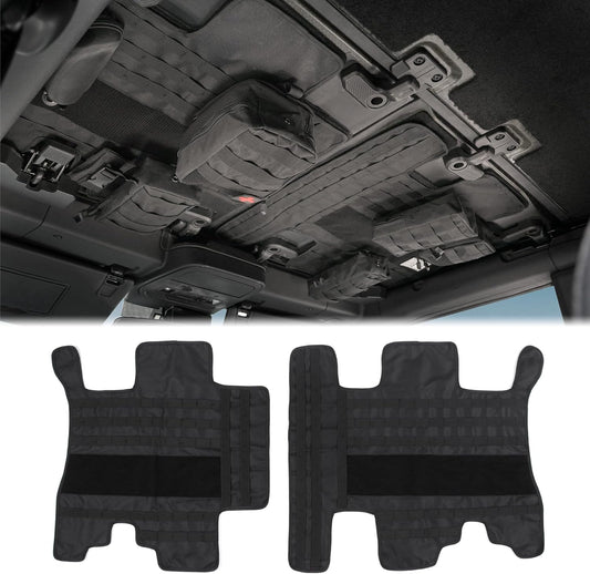 Roof Liner Organizer Overhead Storage Jacket Overhead Car Organizer Car Headliner Storage Organizer for Ford Bronco 2021 2022 2023 2024 2/4 Doors Roof Tactical Vest Accessories with 5 Molle Pouch