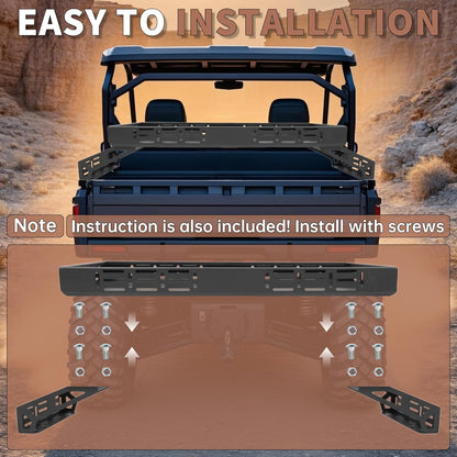 HECASA Overbed Cargo Rack UTV Compatible with Fully Adjustable Mounting Brackets Accommodate Bed Rail Widths from 39.7" - 56.3" (Inside Width) Full-Bed Rack
