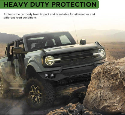 Off Road Front/ Rear  Bumper Compatible with Ford Bronco 2021 - 2025 (Not for Bronco Sport) with 4 Lights