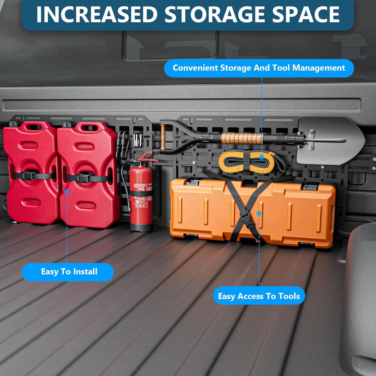 Front Molle Panel Compatible with 2015-2024 Ford F150 Truck Bed Molle Panel System Replacement for 2015-2024 Ford F-150 Accessories(Front Bed Molle Panel)