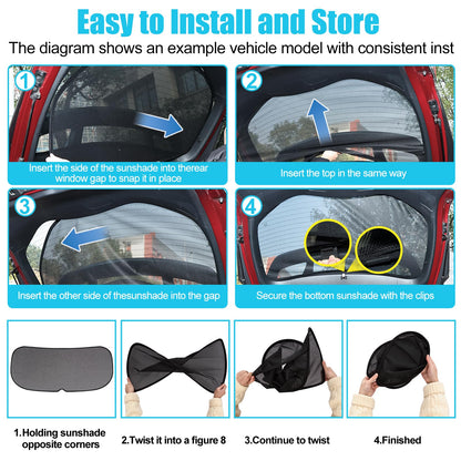 Rear Window Sunshade For Ford F150 2016-2024  UV-Block, Clear View, Heat Reduction