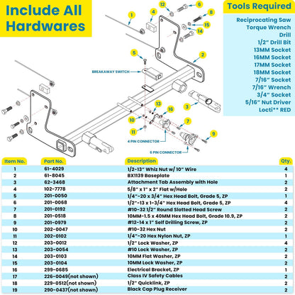 Tow Bar Base Plate Bracket for 2018-2026 Jeep Wrangler JL JLU Sports Sahara Freedom Rubicon Unlimited