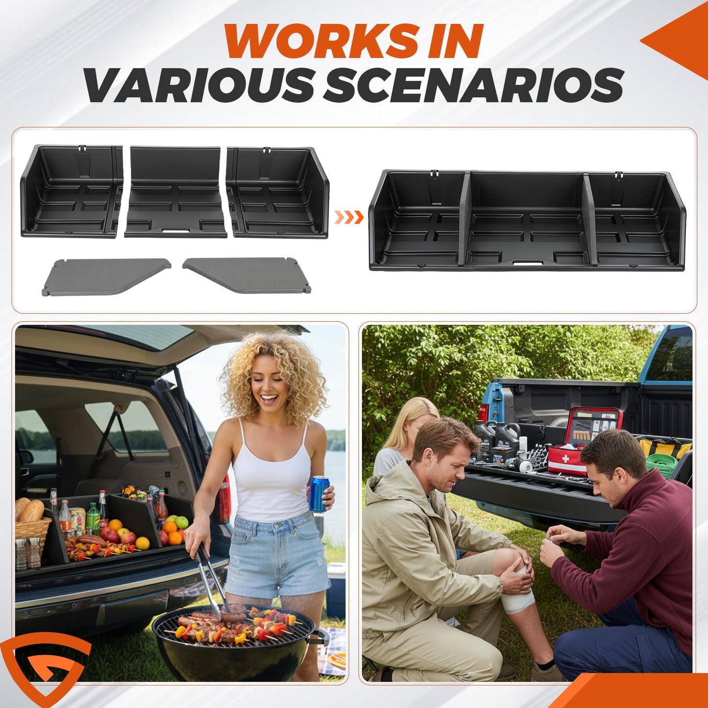48/52/56 inch Truck Bed Cargo Box, Tailgate-slide Design for Effortless Loading/Unloading