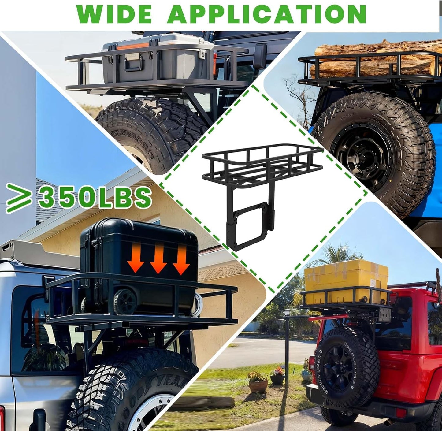 Rear Cargo Basket on OE Tailgate Compatible with 2021 - 2025 Ford Bronco (2/4 Doors, Bolt-On)- Not for Bronco Sport