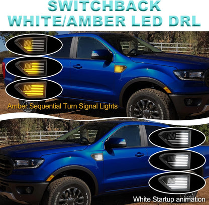 Smoked Led Fender Lights Fit For 2019 - 2023 Ford Ranger (For xl xlt lariat tremor only)