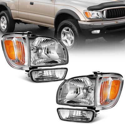 For 2001-2004 Toyota Tacoma Headlights Assembly Replacement Headlight+Corner Parking Signal Lights+Bumper Light