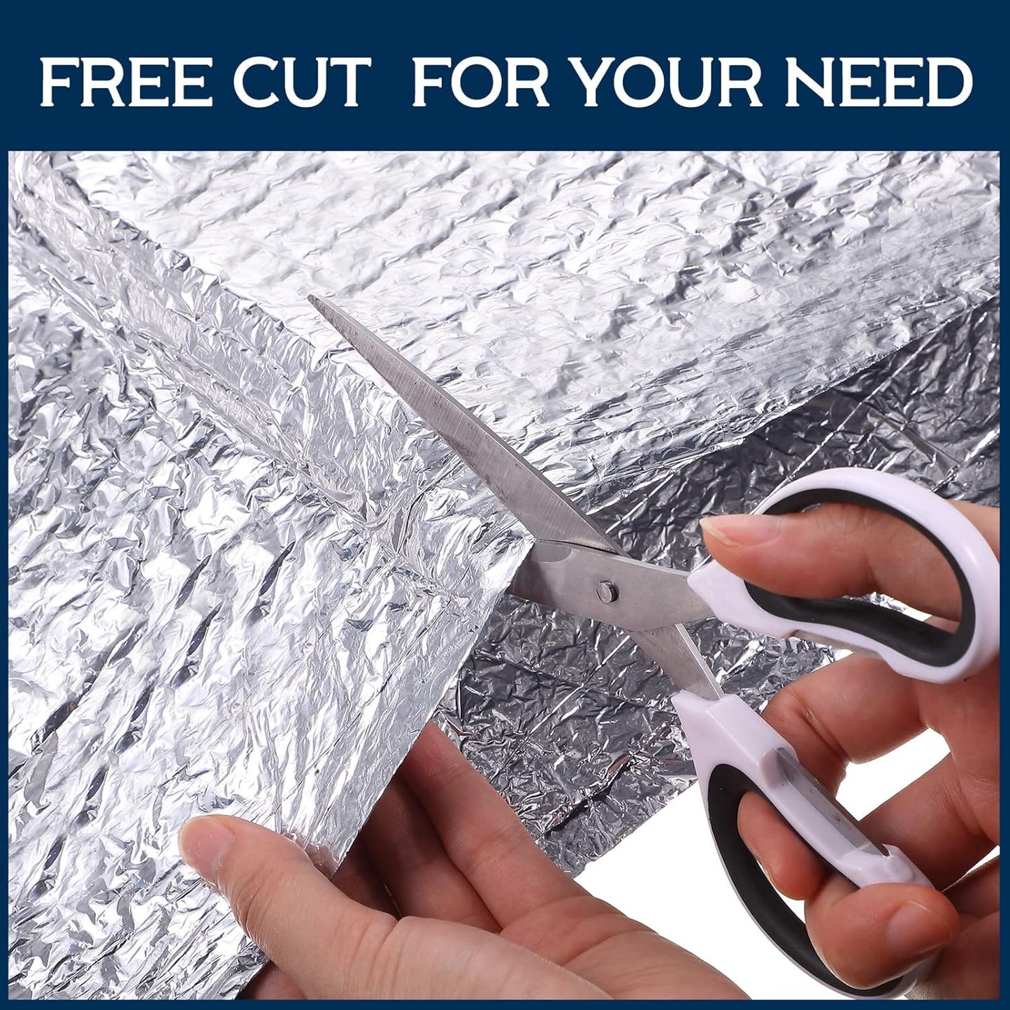 Frienda Double RV Door Window Shade Cover Blackout Reflective Insulation Roll 47x181 Inches Aluminum Foil Insulation Kit for Rv Garage Roof Door Window Skylight Shade(Silver)