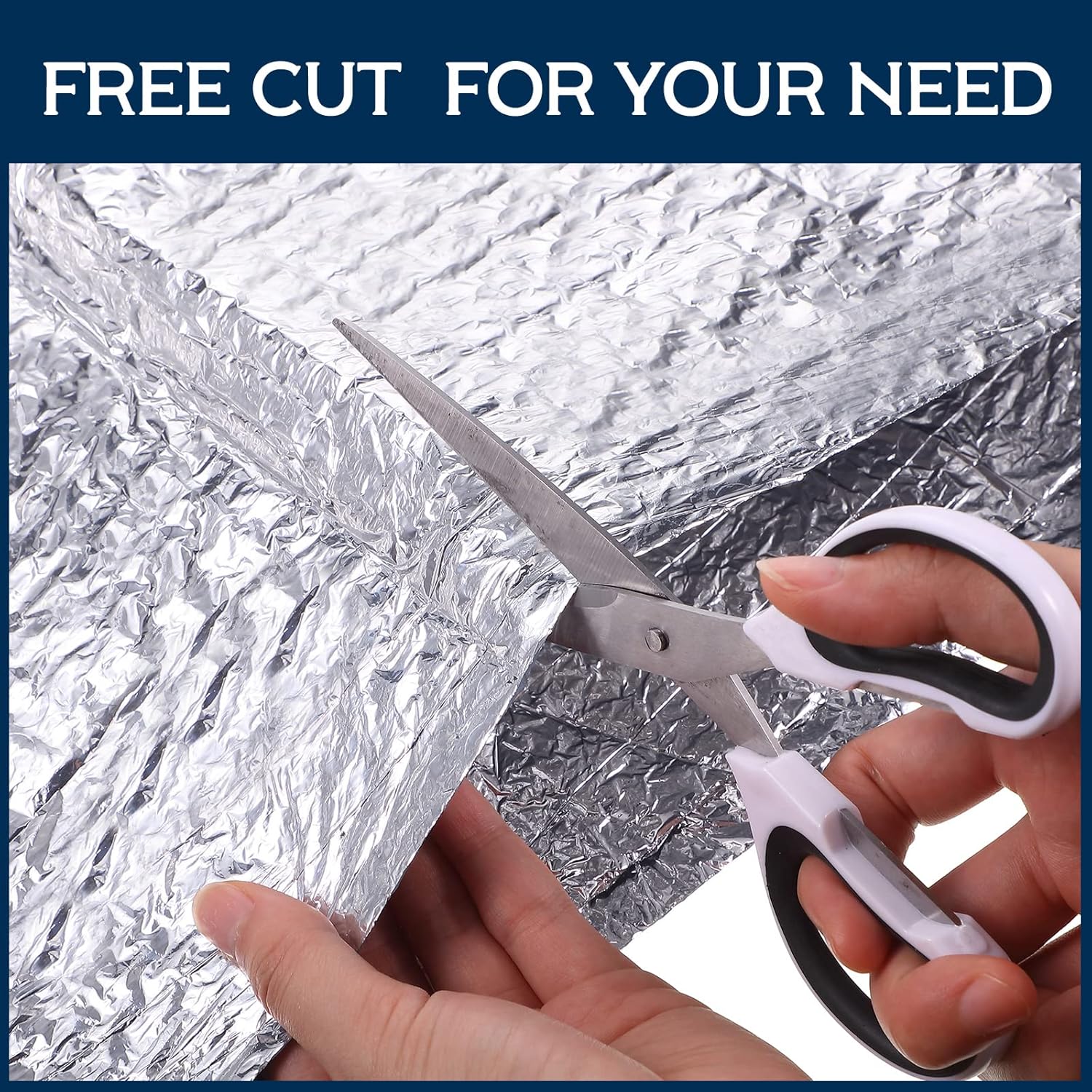 Frienda Double RV Door Window Shade Cover Blackout Reflective Insulation Roll 47x181 Inches Aluminum Foil Insulation Kit for Rv Garage Roof Door Window Skylight Shade(Silver)