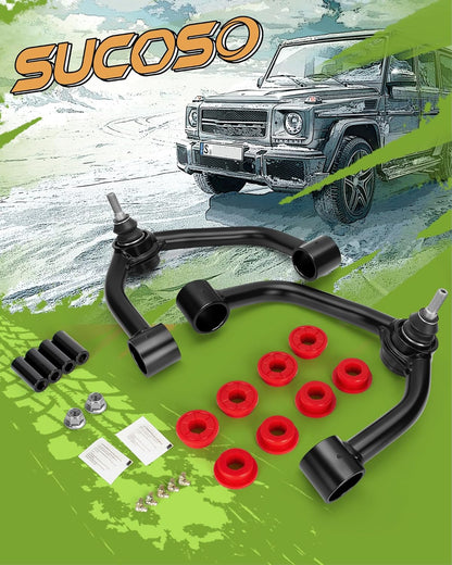 2-4in F150 Upper Control Arms, 2pcs Front Steel Control Arm Compatible With Ford F150 2004-2020,Adjustable UCA With Greasable Ball Joint Fit the Truck After 2-4" Lift (Aftermarket Welding Control Arm)