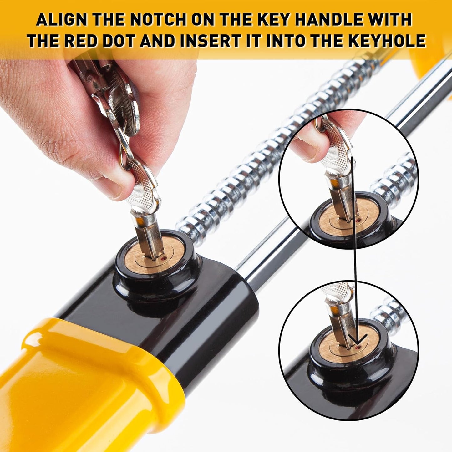 CARTMAN Heavy Duty Steering Wheel Lock Anti-Theft Car Device Security Car Lock Great Deterrent Adjustable Antitheft Locking Devices for Cars Trucks Vans and SUVs with 3 Keys
