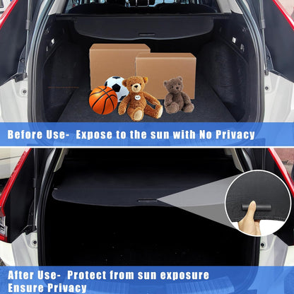 Retractable Cargo Cover for Honda CRV 2023 2024 (Include Hybrid) Trunk Cargo Cover Luggage Security Shade Cover for CR-V 2023 2024 Shielding Shade Anti-Peeping Luggage Privacy Screen - OMOTOR