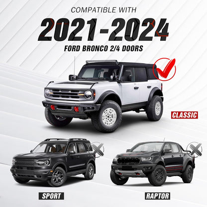 for Ford Bronco Front Skid Plate Steel Bumper Cover Compatible with Ford Bronco 2021 2022 2023 2024 2 Door & 4 Doors, Bolt-on Lower Guard Plate Off-Road Engine Protection