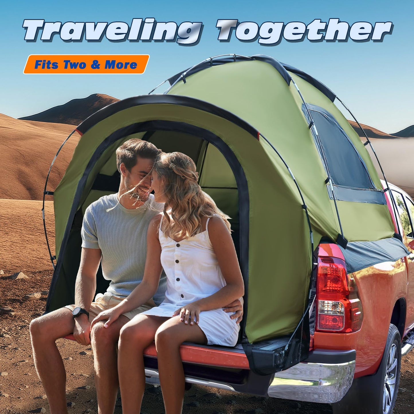 Truck Bed Tent, Waterproof PU3000mm Pickup Truck Tent for Camping Bed, for Car Camping