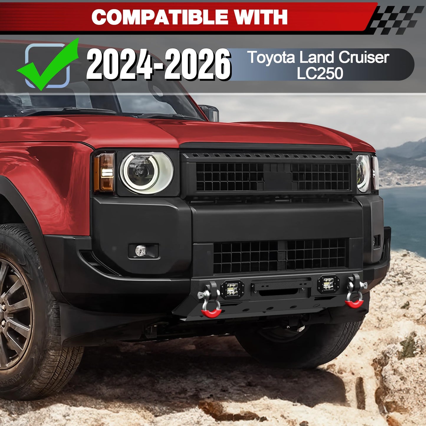 Front Lower/ Rear Bumper with LED Lights for 2024-2026 Toyota Land Cruiser 250
