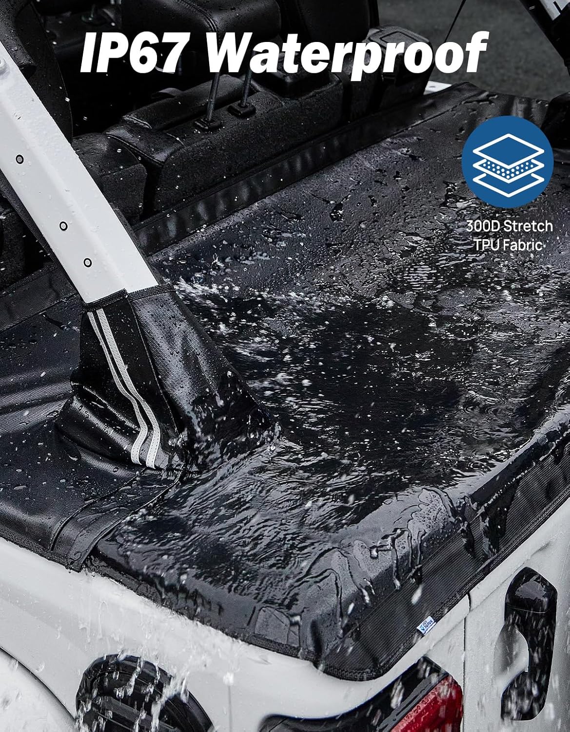 JOYTUTUS Tonneau Cover 4 Door Compatible with Wrangler JLU 2018-2025, Waterproof Trunk Cargo Cover JL Accessories
