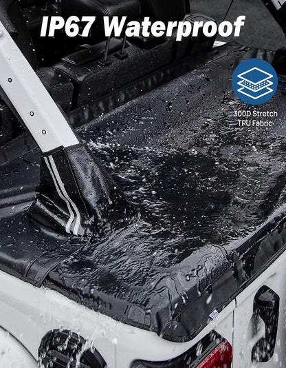 JOYTUTUS Tonneau Cover 4 Door Compatible with Wrangler JLU 2018-2025, Waterproof Trunk Cargo Cover JL Accessories