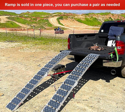 7.5'L × 11" W Folding Loading Ramp, 1500 lbs Capacity, Heavy-Duty Aluminum Portable ATV UTV Ramp/Motorcycle Ramp/Truck Ramp for Dirt Bikes,Carts,Trucks,Lawn Mowers,Snow Blowers Pickup,1 PC - OMOTOR