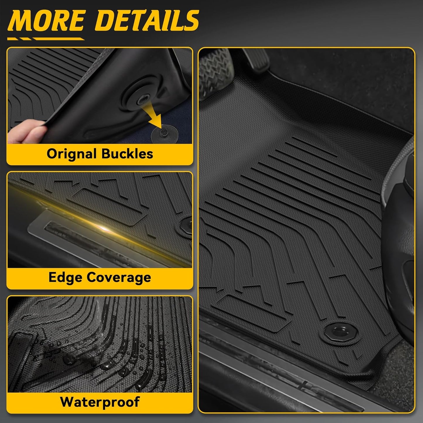 6 Pcs Floor Mats Cargo Mat Fit for Toyota Land Cruiser Prado LC250 2024-2026 / Lexus GX550 2024-2026