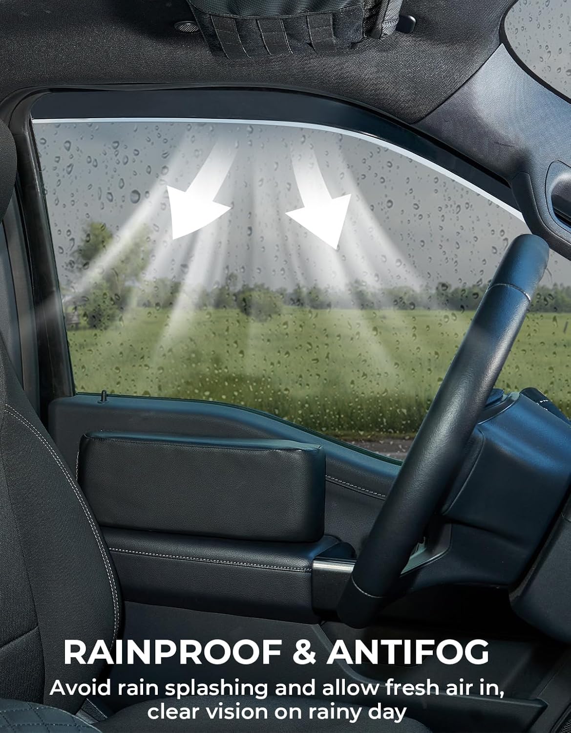 JOYTUTUS Vent Visor Compatible with 2015-2024 Ford F150, 2017-2024 F-150 Raptor Crew Cab, Outside Mount Car Window Rain Guards Deflectors, Vent Shades Accessories