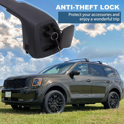 Upgraded Roof Rack Cross Bars Fit for 2019-2024 Kia Telluride S SX SX-P EX Lockable Crossbars for Ski Kayak Bike Basket - OMOTOR
