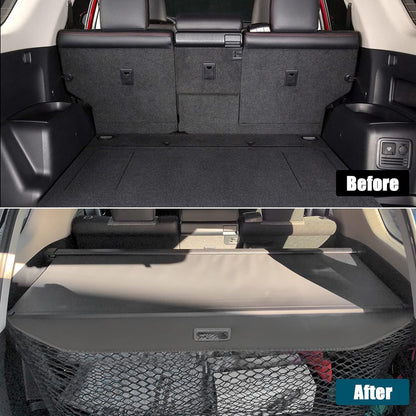Cargo Cover Compatible with 2010-2023 Toyota 4Runner - Retractable Rear Luggage Trunk Security Covers Protector Anti Theft Shield Shade - OMOTOR