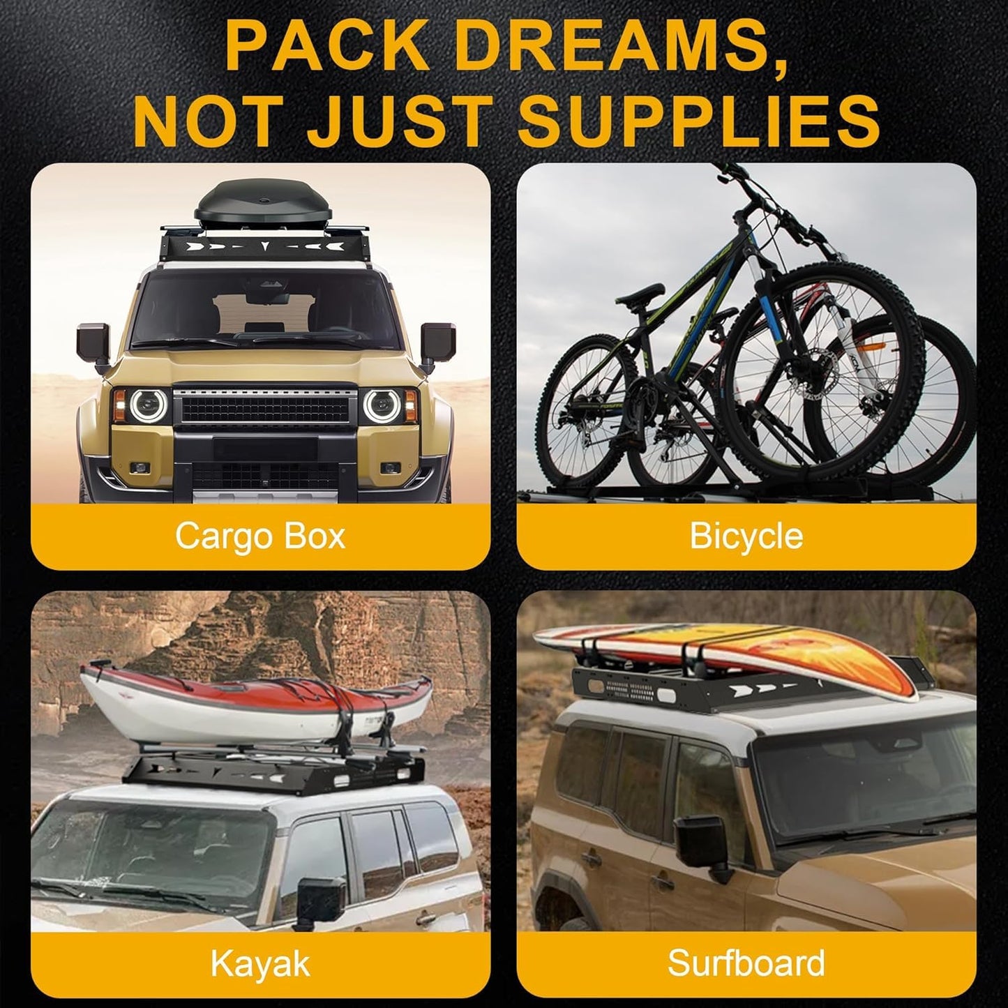 Heavy Duty Aluminum Roof Rack Cargo Platform Fits for Toyota Land Cruiser LC250 & Prado J250 2024 2025