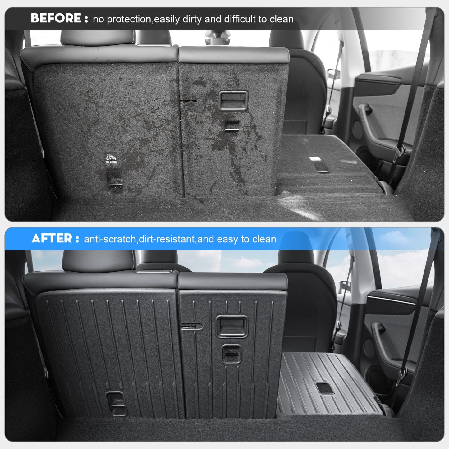 Rear Seat Back Protector for Tesla Model Y/ 3 2026 [Upgraded TPE]