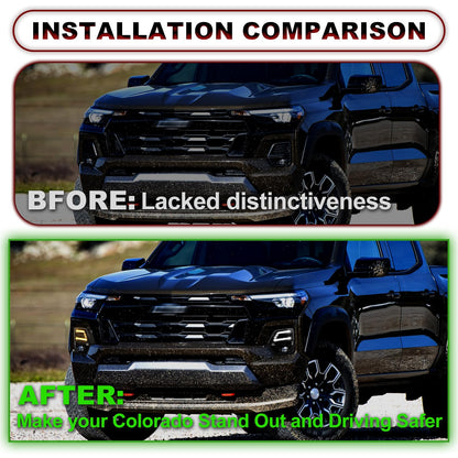 LED DRL Fog Lights with Sequential Turn Signal For Chevrolet Colorado 2023-2026