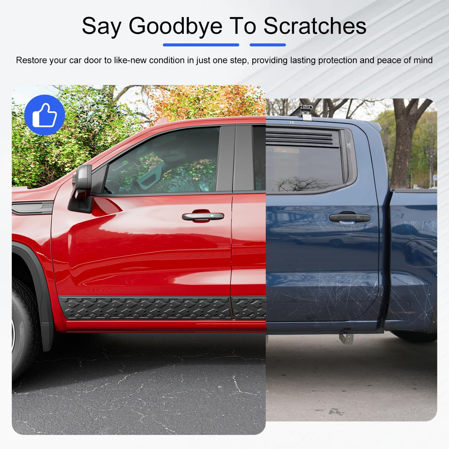 Door Molding Trim Compatible with 2019-2025 Chevy Silverado GMC Sierra 1500 Crew Cab Rocker Panel Molding Trim Protector Replacement for 2019-2025 Chevy Silverado Accessories