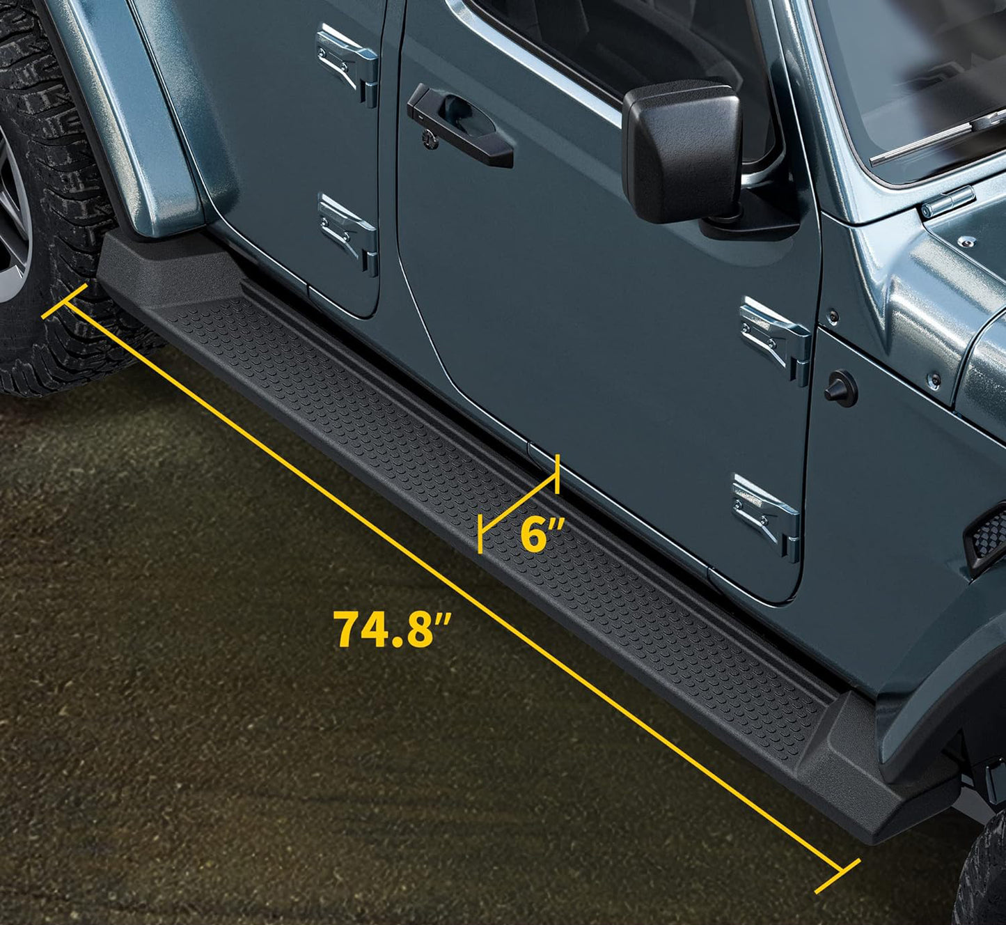 Running Boards Compatible with 2007-2018 Jeep Wrangler JK 4 Door, Nerf Bars, Black Side Steps (Not for JL Model)