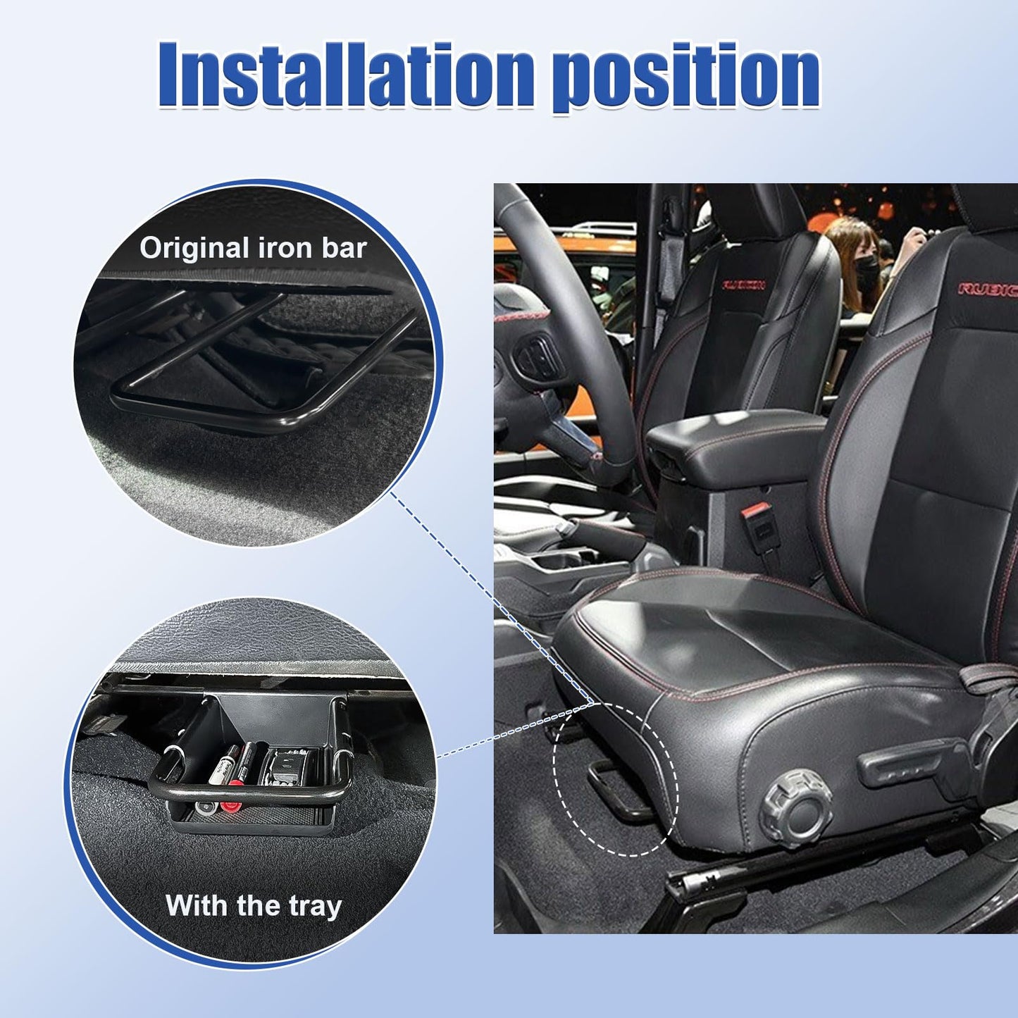 Under-Seat Storage Tray for Manual Seats For Jeep Wrangler JL/JLU 2018-2025 Gladiator JT 2020-2025