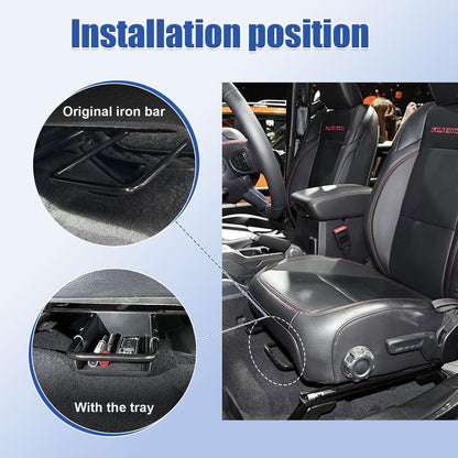 Under-Seat Storage Tray for Manual Seats For Jeep Wrangler JL/JLU 2018-2025 Gladiator JT 2020-2025
