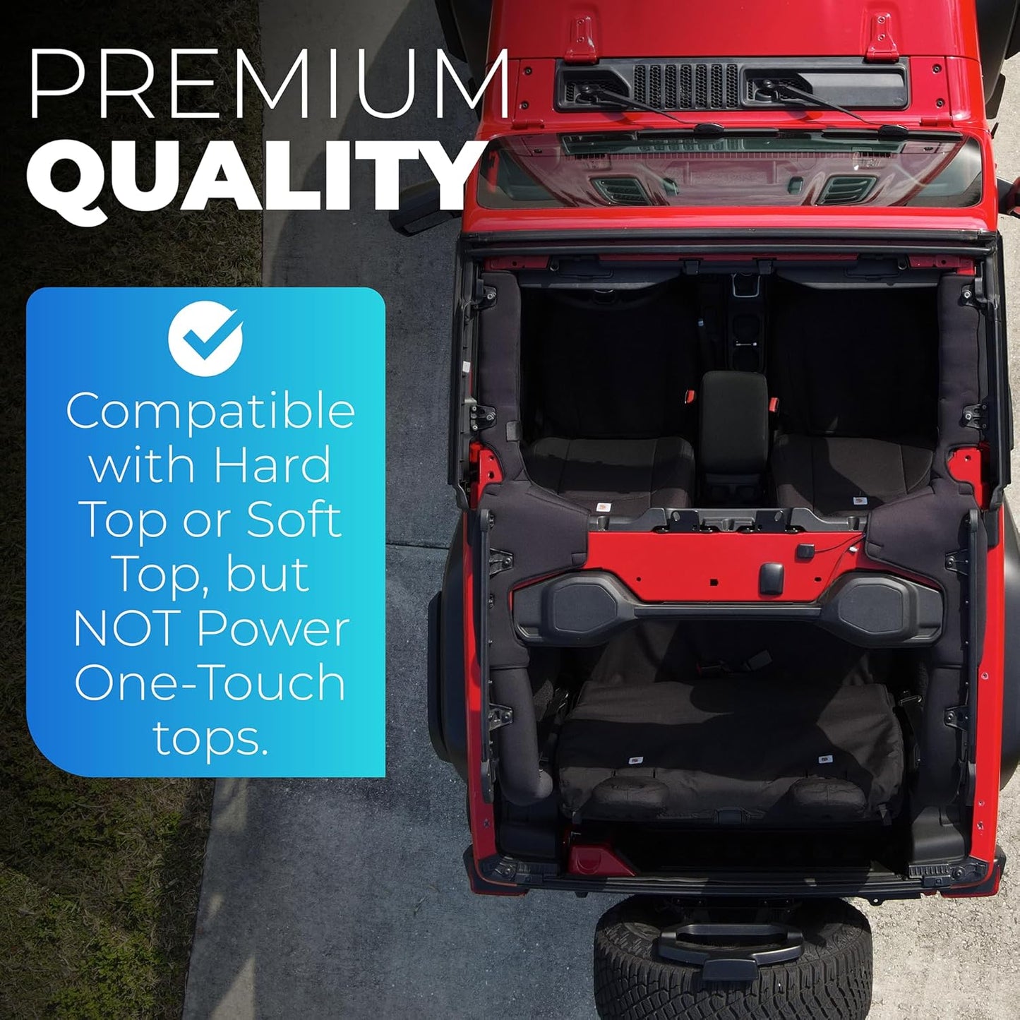 Koverz Neoprene Roll Bar Cover Padding Compatible with 2-Door Jeep Wrangler JL 2018-2023 (NOT 2024-2025) - Black