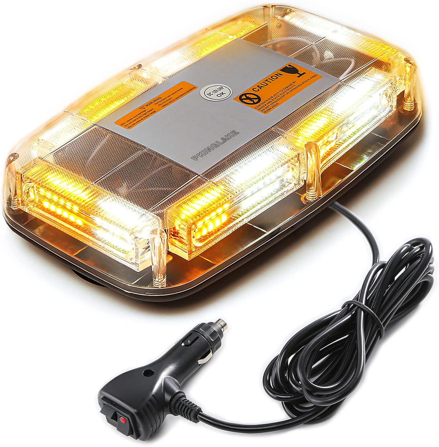 72LED Roof Top Emergency Strobe Beacon Lights, 12-24V High Visibility Safety Warning Mini LED Strobe Light bar with Magnetic Base for Snow Plow, Trucks, Construction Vehicles