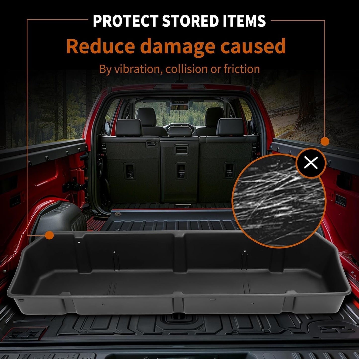 KUAFU Full Size Truck Bed Storage Box Compatible with Ford Chevrolet GMC Dodge Ram Toyota Nissan Universal 55 Inch - 69 inch Wide Adjustable Beds Secure Cargo Organizer Protect Groceries