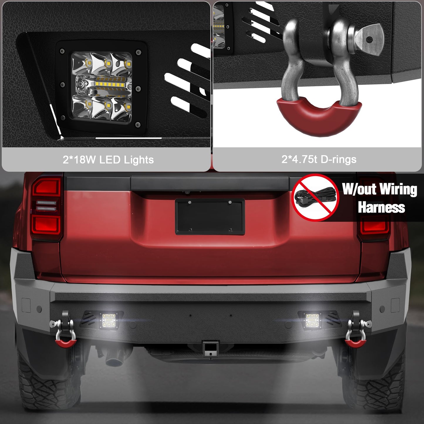 Front Lower/ Rear Bumper with LED Lights for 2024-2026 Toyota Land Cruiser 250