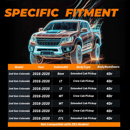 Front Grille Compatible with 2016 - 2020 Colorado Base/LT/WT / Z71 Models