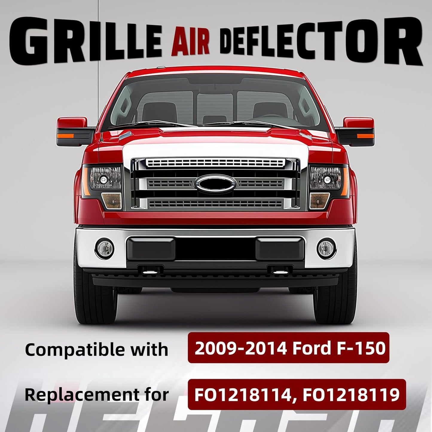 3 PCS Grille Air Deflector Compatible with 2009-2014 Ford F-150