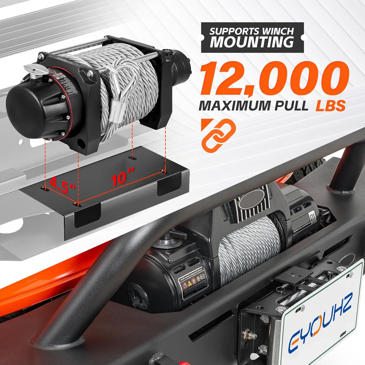 for F150 SVT Raptor Front Bumper Compatible with 2017 2018 2019 2020 F-150 F 150 SVT Raptor with Winch Plate, Skid Plate, 5 x LED Lights, Sensor Holes, License Plate Frame & D-rings, Black