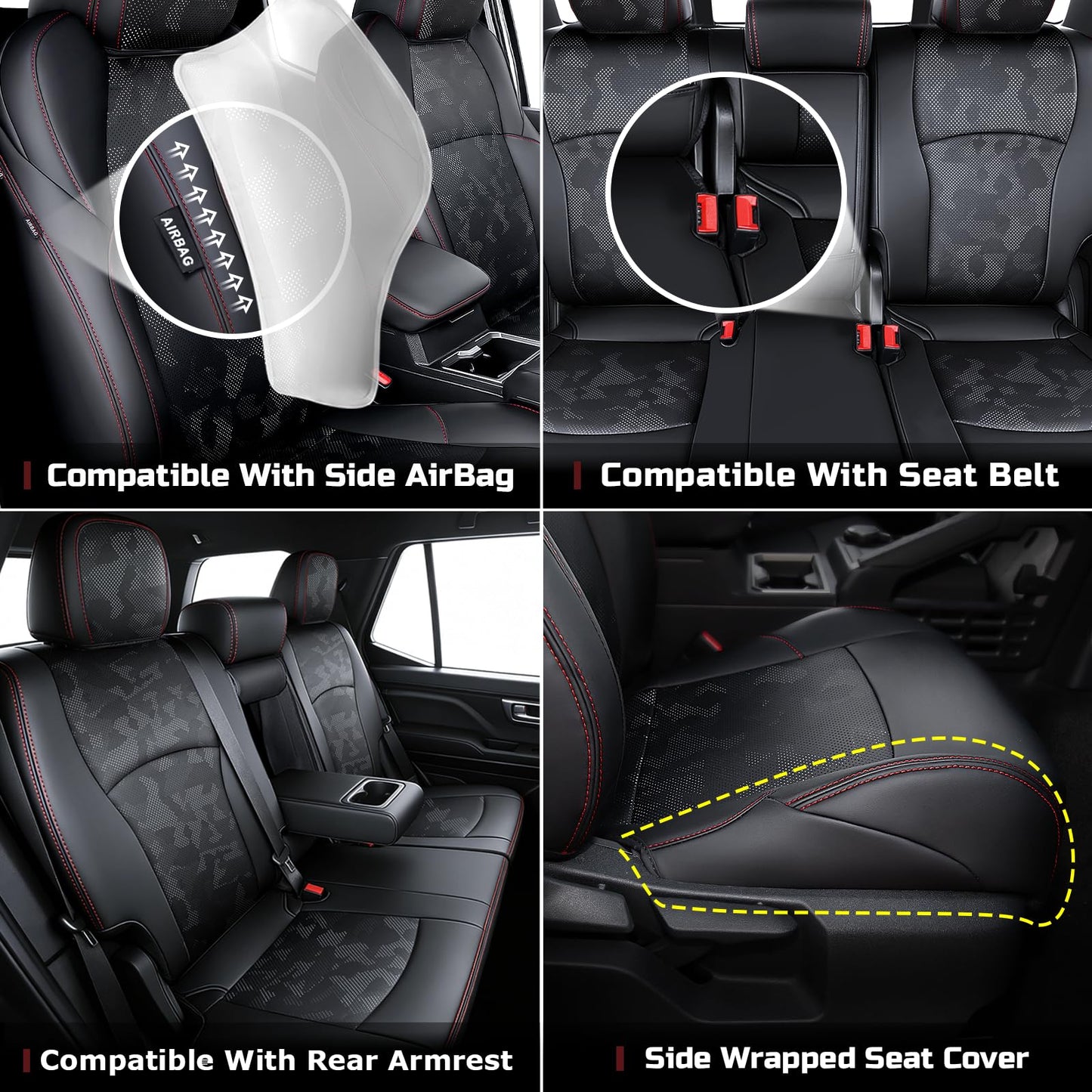 Leather Seat Covers Custom Fit for Toyota 4Runner 6th Gen (2025-2027) for 5-Seater Model Only
