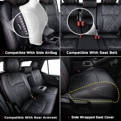 Leather Seat Covers Custom Fit for Toyota 4Runner 6th Gen (2025-2027) for 5-Seater Model Only
