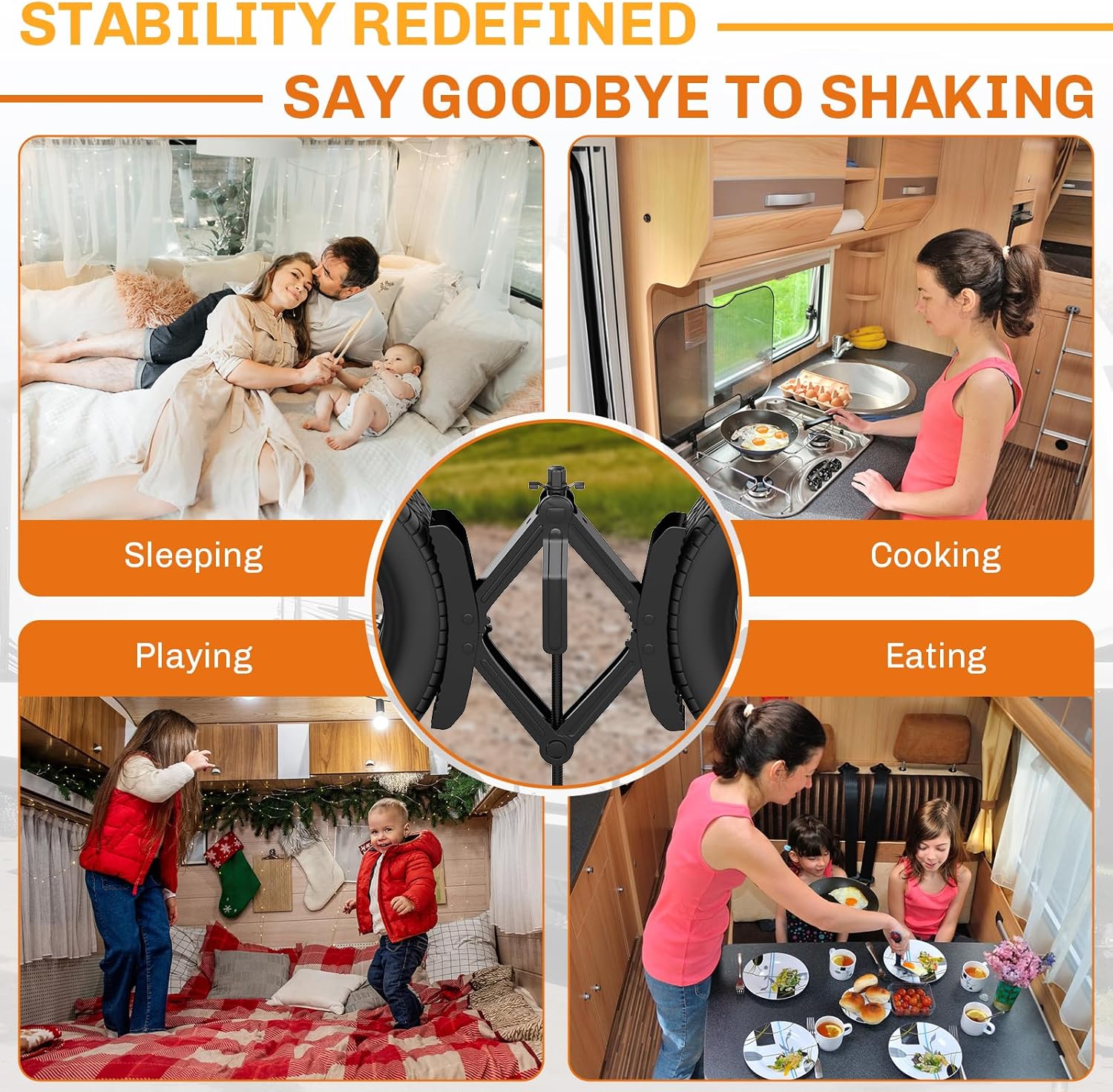 WELLUCK Camper Wheel Chock Stabilizer 2 Sets for RV Travel Trailer Heavy Duty X-Shaped RV Chocks Anti-Move Tire Wheel Chock, Fits 3.5" to 12" Wheel Gaps
