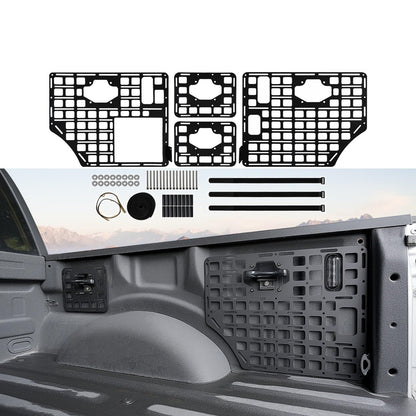 Side Truck Bed Molle Panel Rack System Compatible with 2015-2025 Ford F150 Accessories 5.5FT Cargo Storage Organizer Tools Rack Fit for 2015-2025 F-150 Accessories