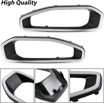 KEWISAUTO LED Front Lower Bumper Grille Light for Wrangler JL JLU/Gladiator JT, Bumper Fog Light Cover Trim DRL Turn Signal for 2018-2025 Jeep Wrangler JL JLU & 2020-2025 Gladiator JT Accessories