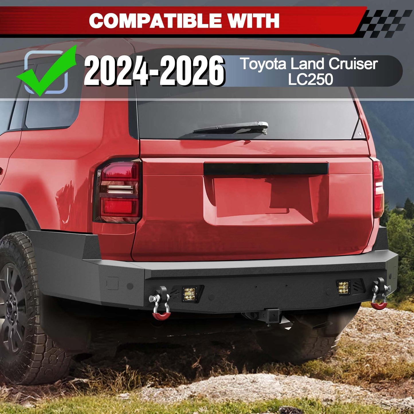 Front Lower/ Rear Bumper with LED Lights for 2024-2026 Toyota Land Cruiser 250