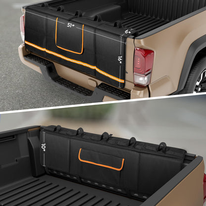 Thick Mid-Size Pickup Tailgate Bike Pad, 51" Wide, 5-Bike Capacity, Black